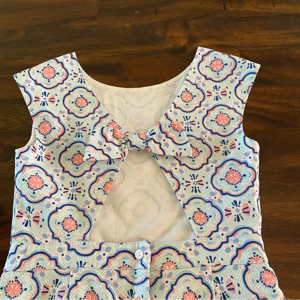 Janie and Jack Tile Print Romper